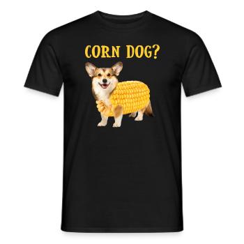 Corn Dog Corgi Hund Corn Dog - Men's T-Shirt - black - Front - AI Model Male 178 light (178cm)
