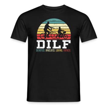Fathers Day Dad Devoted Involved Loving Father - Men's T-Shirt - black - Front - AI Model Male 178 light (178cm)