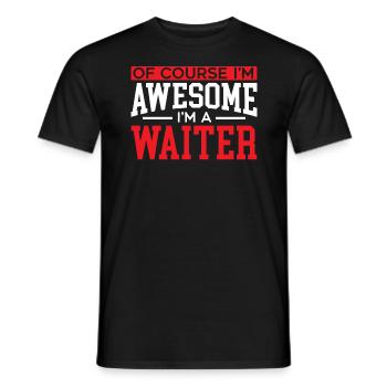 Ich bin Kellner Kellnerin Barkeeper Barkeeper Barkeeper - Männer T-Shirt - Schwarz - Vorne - AI Model Male 178 light (178cm)