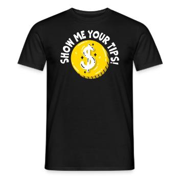 Montrez-moi vos conseils Serveur Serveuse Barman - T-shirt homme - noir - Devant - AI Model Male 178 light (178cm)
