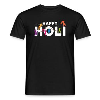 Happy Holi Farben Festival Gulal Phagwah - Männer T-Shirt - Schwarz - Vorne - AI Model Male 178 light (178cm)