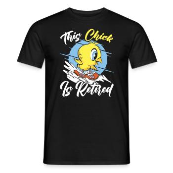 This Chick Is Retired Chicken Farmer Poultry - Men's T-Shirt - black - Front - AI Model Male 178 light (178cm)