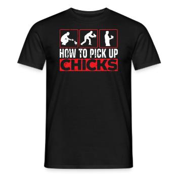 Poulet fermier Poulet Chuchoteur Animal de la ferme - T-shirt homme - noir - Devant - AI Model Male 178 light (178cm)