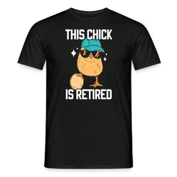 This Chick Is Retired Chicken Farmer Poultry - Men's T-Shirt - black - Front - AI Model Male 178 light (178cm)