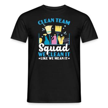 Housekeeping Housekeeper Cleaner Job Cleaning Crew - Men's T-Shirt - black - Front - AI Model Male 178 light (178cm)