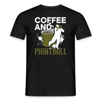 Kaffeetrinker Paintballspieler Paintballer - Männer T-Shirt - Schwarz - Vorne - AI Model Male 178 light (178cm)