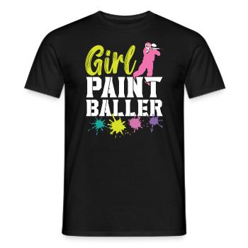 Mädchen Paintballer Paintballspieler Paintballer - Männer T-Shirt - Schwarz - Vorne - AI Model Male 178 light (178cm)