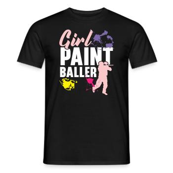 Mädchen Paintballer Paintballspieler Paintballer - Männer T-Shirt - Schwarz - Vorne - AI Model Male 178 light (178cm)