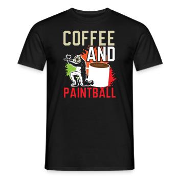 Coffee Drinker Paintball Player Paintballer - Men's T-Shirt - black - Front - AI Model Male 178 light (178cm)