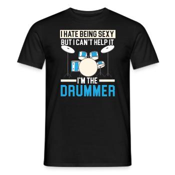 Drummer Musical Instrument Musician Drum Player - Men's T-Shirt - black - Front - AI Model Male 178 light (178cm)