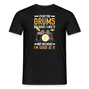 Drummer Musical Instrument Musician Drum Player - Men's T-Shirt - black - Front - AI Model Male 178 light (178cm)
