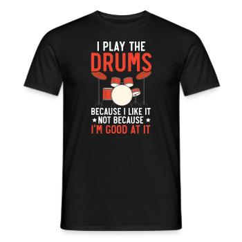 Drummer Musical Instrument Musician Drum Player - Men's T-Shirt - black - Front - AI Model Male 178 light (178cm)