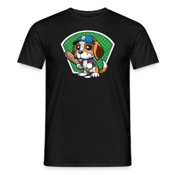 Baseball-Hund Baseball-Spieler Baseball-Trainer - Männer T-Shirt - Schwarz - Vorne - AI Model Male 178 light (178cm)