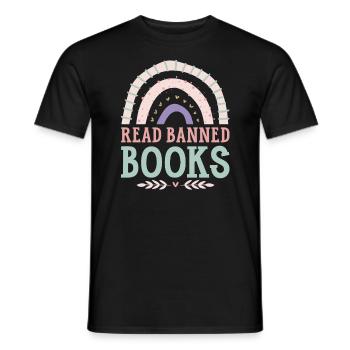 Read Banned Books Bookworm Book Lover Bibliophile - Men's T-Shirt - black - Front - AI Model Male 178 light (178cm)