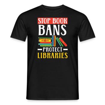 Lesen Sie verbotene Bücher Bücherwurm Buchliebhaber Bibliophile - Männer T-Shirt - Schwarz - Vorne - AI Model Male 178 light (178cm)
