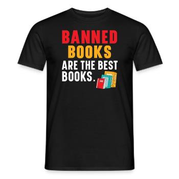 Read Banned Books Bookworm Book Lover Bibliophile - Men's T-Shirt - black - Front - AI Model Male 178 light (178cm)