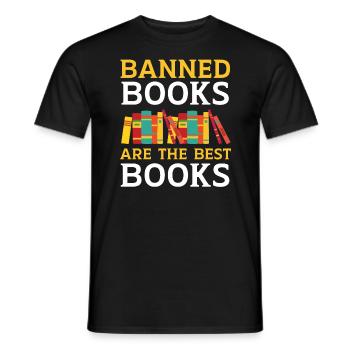 Read Banned Books Bookworm Book Lover Bibliophile - Men's T-Shirt - black - Front - AI Model Male 178 light (178cm)