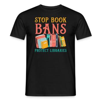 Lesen Sie verbotene Bücher Bücherwurm Buchliebhaber Bibliophile - Männer T-Shirt - Schwarz - Vorne - AI Model Male 178 light (178cm)