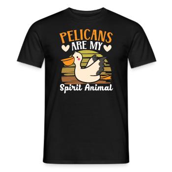 Bird Lover Flying Animal Ornithology Pelicans - Men's T-Shirt - black - Front - AI Model Male 178 light (178cm)