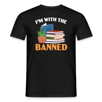 I'm With The Banned Bookworm Book Lover Reading - Men's T-Shirt - black - Front - AI Model Male 178 light (178cm)
