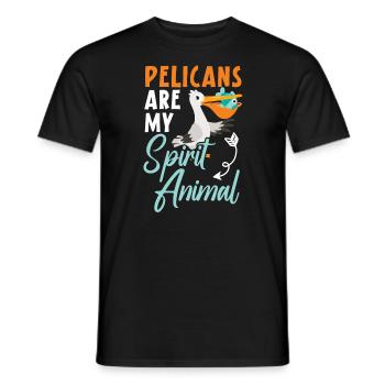 Bird Lover Flying Animal Ornithology Pelicans - Men's T-Shirt - black - Front - AI Model Male 178 light (178cm)
