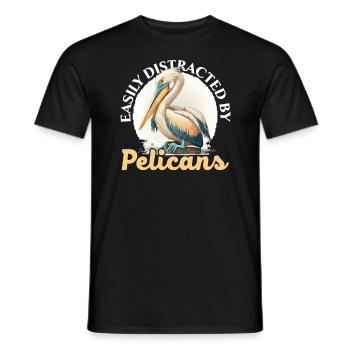 Bird Lover Flying Animal Ornithology Pelicans - Men's T-Shirt - black - Front - AI Model Male 178 light (178cm)