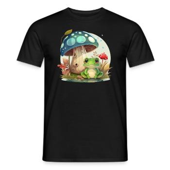 Cottagecore Champignon Esthétique Conservation de la nature - T-shirt homme - noir - Devant - AI Model Male 178 light (178cm)