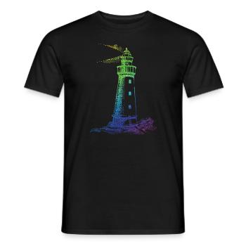 Phare arc-en-ciel - T-shirt homme - noir - Devant - AI Model Male 178 light (178cm)