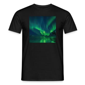 Aurora Borealis Northern Lights Northern Lights - Men's T-Shirt - black - Front - AI Model Male 178 light (178cm)