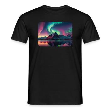 Aurora Borealis Northern Lights Northern Lights - Men's T-Shirt - black - Front - AI Model Male 178 light (178cm)