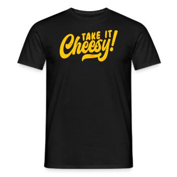 Take It Cheesy Food Lover Foodie Cheese Eater - T-shirt homme - noir - Devant - AI Model Male 178 light (178cm)