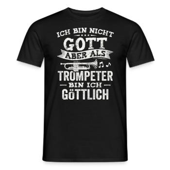 Als Trompeter bin ich göttlich Jazz Trompete - Männer T-Shirt - Schwarz - Vorne - AI Model Male 178 light (178cm)