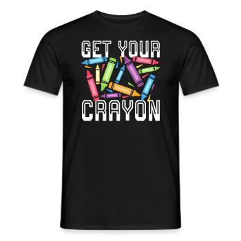 Obtenez votre couleur de dessin artistique de coloriage de crayon - T-shirt homme - noir - Devant - AI Model Male 178 light (178cm)