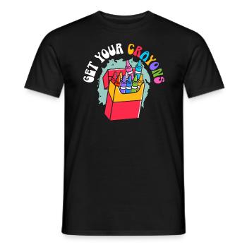Obtenez votre couleur de dessin artistique de coloriage de crayon - T-shirt homme - noir - Devant - AI Model Male 178 light (178cm)