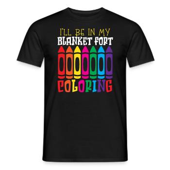 Ich werde in meiner Decke sein Fort Färbung Künstlerische Farbe - Männer T-Shirt - Schwarz - Vorne - AI Model Male 178 light (178cm)