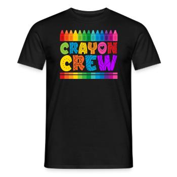 Crayon Crew Färbung Künstlerische Zeichnung Farbe - Männer T-Shirt - Schwarz - Vorne - AI Model Male 178 light (178cm)
