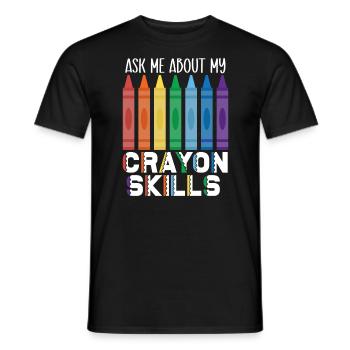 Buntstift Liebhaber Färbung Künstlerische Zeichnung Farbe - Männer T-Shirt - Schwarz - Vorne - AI Model Male 178 light (178cm)