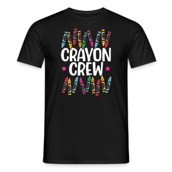 Crayon Crew Färbung Künstlerische Zeichnung Farbe - Männer T-Shirt - Schwarz - Vorne - AI Model Male 178 light (178cm)