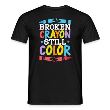 Zerbrochener Buntstift Still Farbe Färbung Künstlerische - Männer T-Shirt - Schwarz - Vorne - AI Model Male 178 light (178cm)