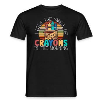 Ich liebe den Geruch von Buntstiften in der Morgenfarbe - Männer T-Shirt - Schwarz - Vorne - AI Model Male 178 light (178cm)