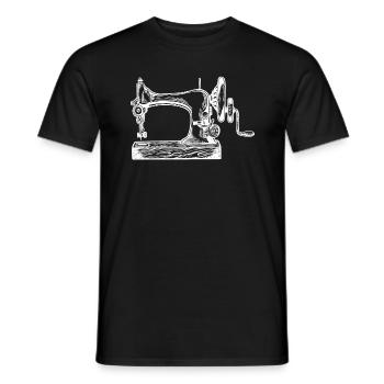 Machine à coudre Couturière rétro Couturière - T-shirt homme - noir - Devant - AI Model Male 178 light (178cm)