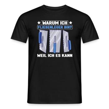 Fliesenleger Plattenleger Handwerker - Männer T-Shirt - Schwarz - Vorne - AI Model Male 178 light (178cm)