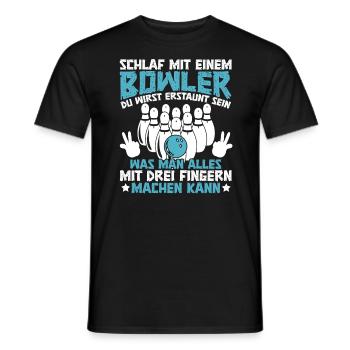 Bowlingspieler Bowler Bowling - Männer T-Shirt - Schwarz - Vorne - AI Model Male 178 light (178cm)