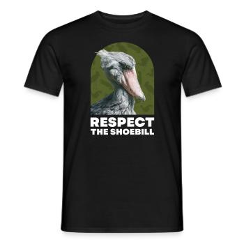 Respect the Shoebill Schuhschnabel Vogel - Männer T-Shirt - Schwarz - Vorne - AI Model Male 178 light (178cm)