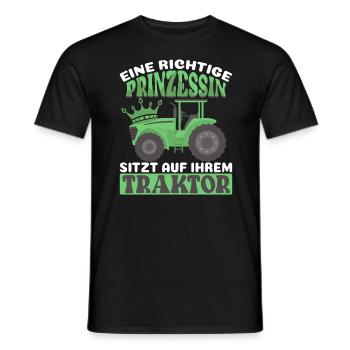 Landwirtschaft Bäuerin Gehe Traktor fahren - Männer T-Shirt - Schwarz - Vorne - AI Model Male 178 light (178cm)
