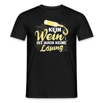 Weintrinker Kein Wein ist auch keine Lösung - Männer T-Shirt - Schwarz - Vorne - AI Model Male 178 light (178cm)