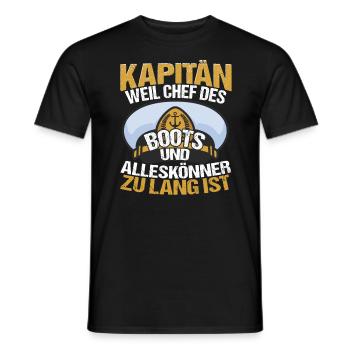 Kapitän Bootsfahrer Bootsbesitzer - Männer T-Shirt - Schwarz - Vorne - AI Model Male 178 light (178cm)