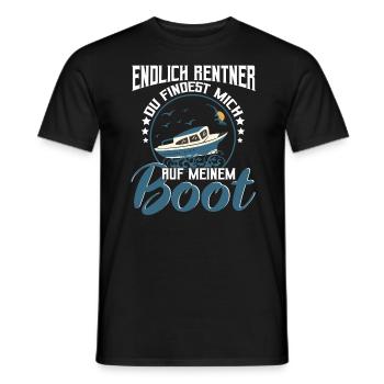 Bootfahrer Rentner Du findest mich auf meinem Boot - Männer T-Shirt - Schwarz - Vorne - AI Model Male 178 light (178cm)