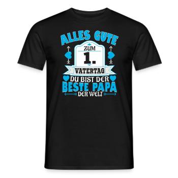 1. Vatertag Papa Alles gute zum Vatertag - Männer T-Shirt - Schwarz - Vorne - AI Model Male 178 light (178cm)