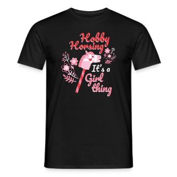 Its a Girl Thing Hobbyhorsing - Men's T-Shirt - black - Front - AI Model Male 178 light (178cm)